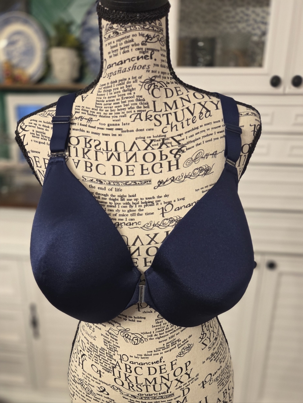 Cacique Navy Front-Close T-Shirt Bra